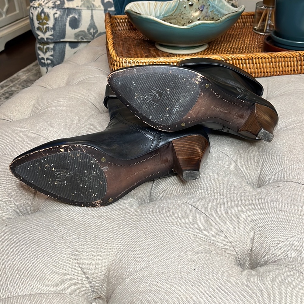 Frye Romy Slouch Heeled Black Mid-Calf Boots Size 8.5M - Picture 6 of 7